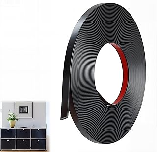 12M Moulure Adhesive Noir Mat Baguette de Finition Pvc Moulure Flexible Convient à Cadres de Miroirs, Fenêtres, Murs, Sols, Armoires, Plafonds, Bords de Carreaux