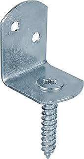 Alberts 204822 Équerre pour clôture tressée Forme L | en différents modèles | zinguée | hauteur totale 83 mm | Set de 12 pièces